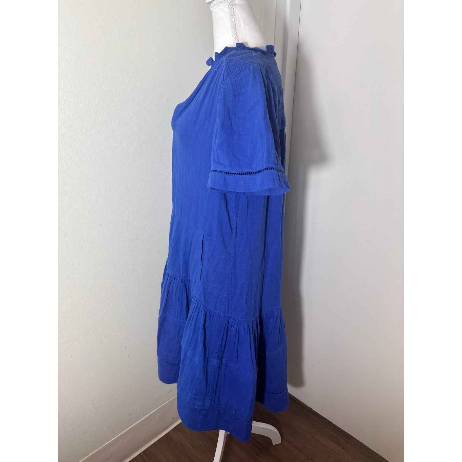 ME+EM Cobalt Blue Gauze Maxi Dress Sz 4