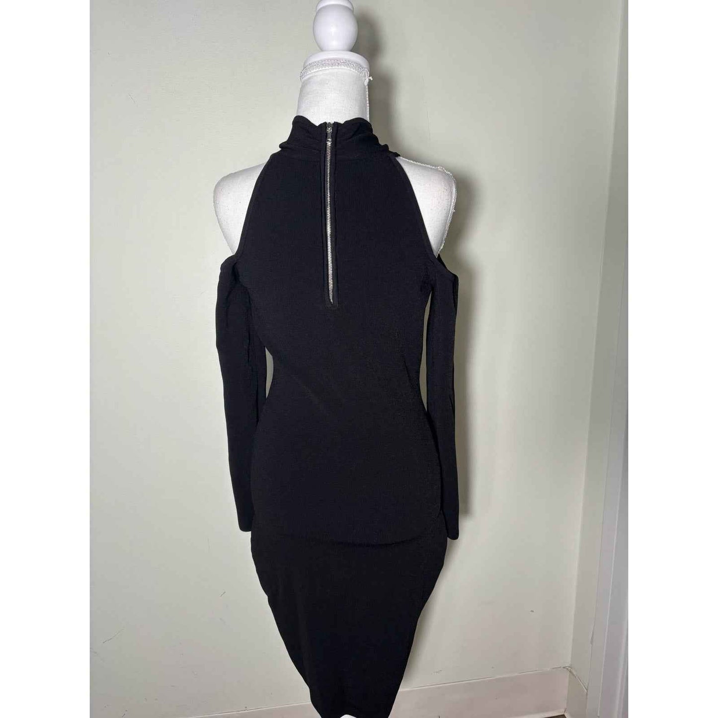 Milly Black Cold Shoulder Bodycon Dress Sz S