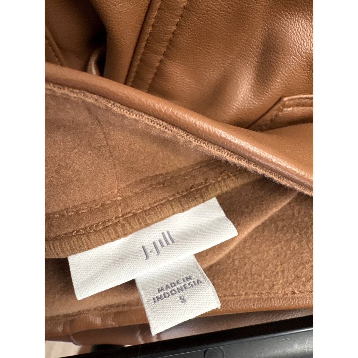 J. Jill Camel Faux Leather Pull On Pants Sz S