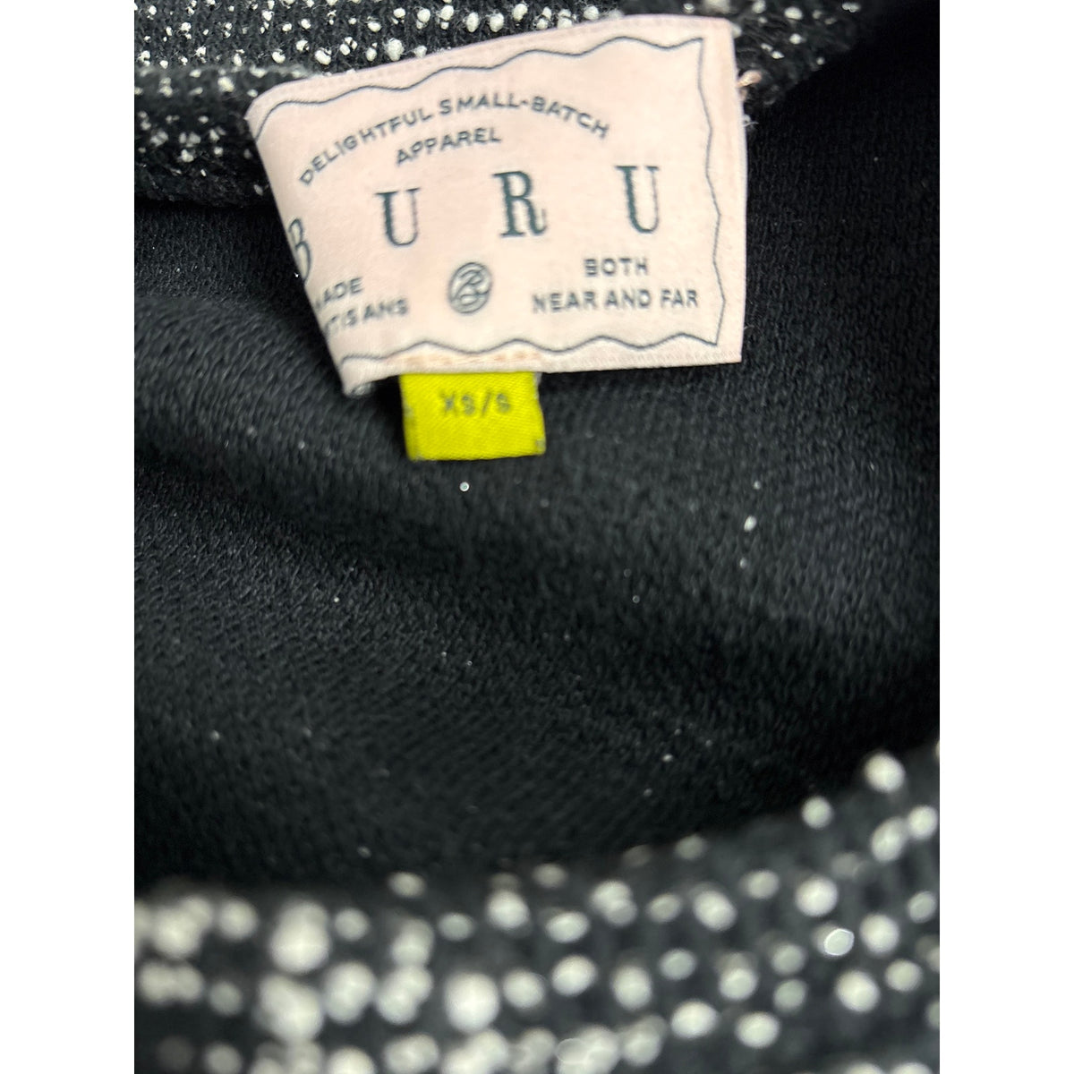 Buru Black and White Knit Top and Bottom Set Sz S/M