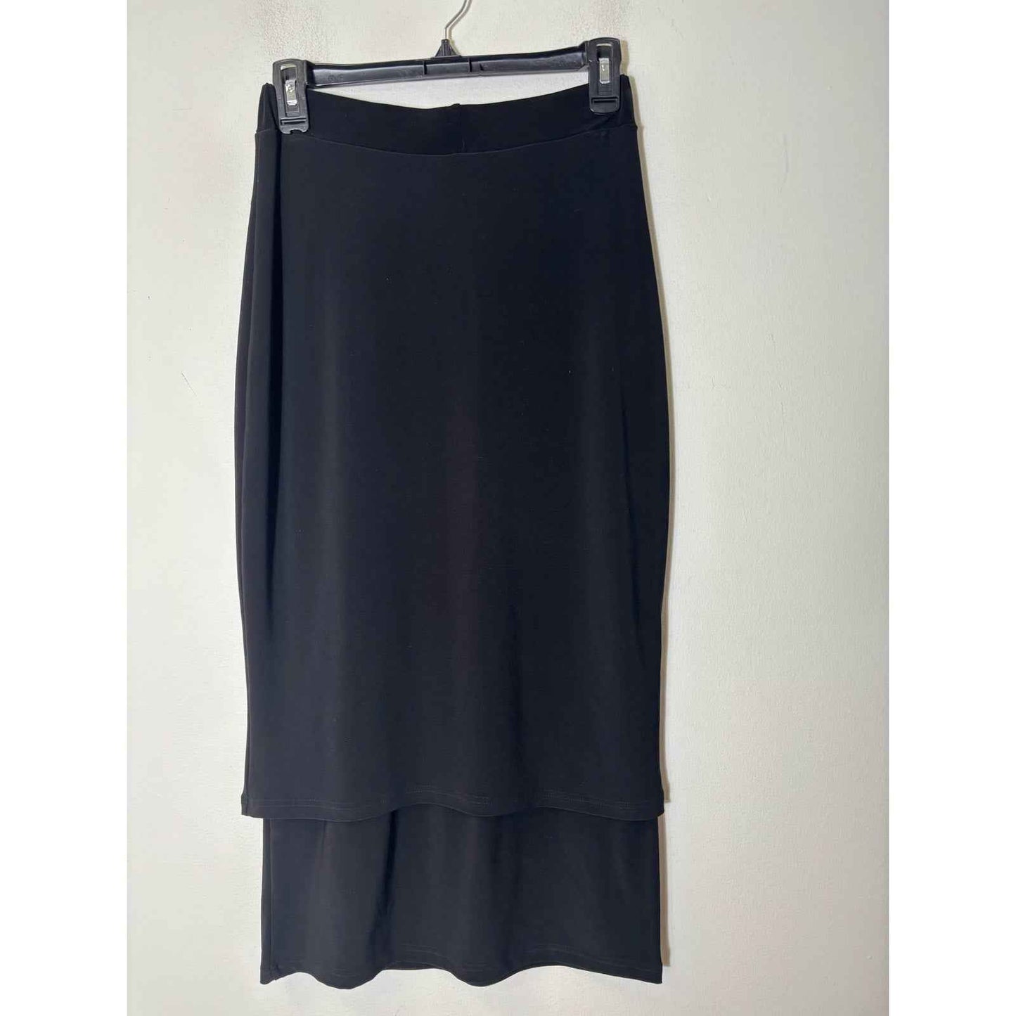 Sympli Black Pull On Layered Midi Skirt Sz 4