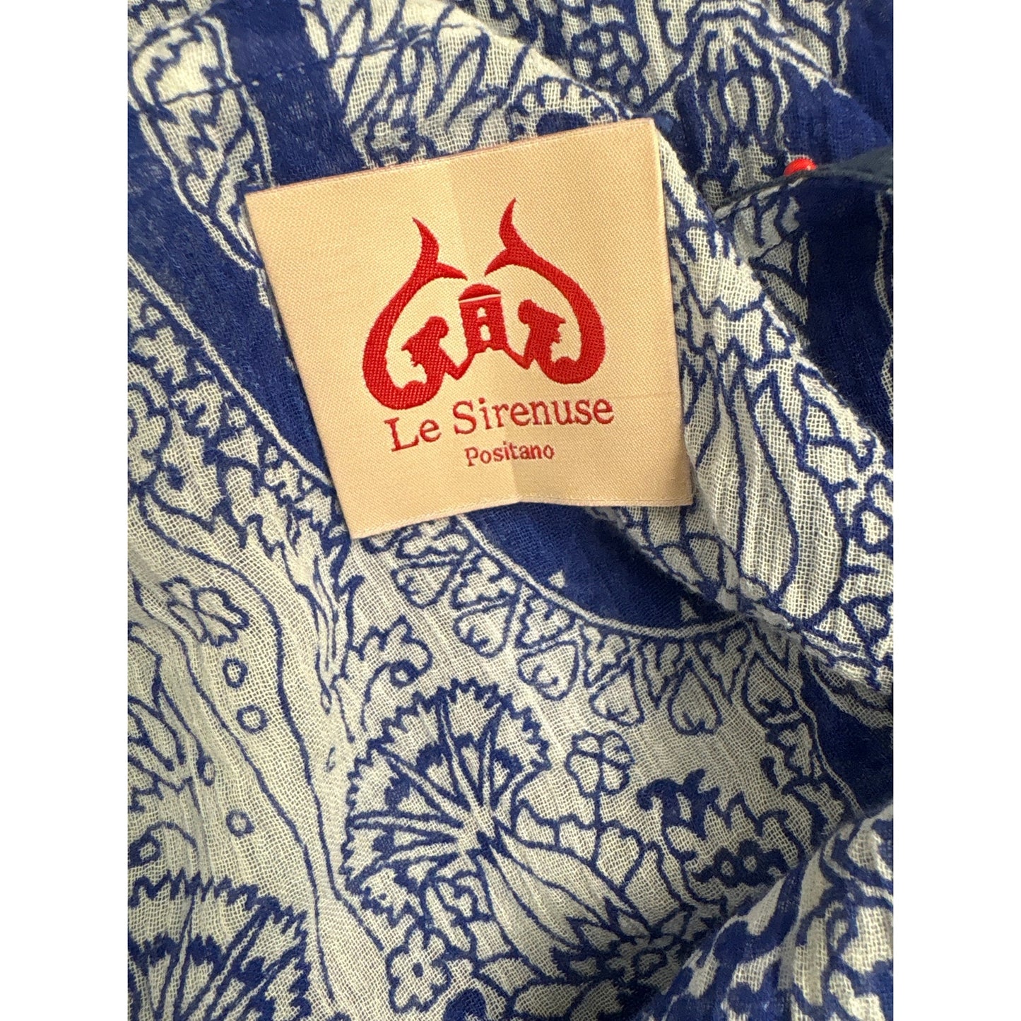 Le Sirenuse Positano Blue Cotton Swimsuit Cover Up Sz 46