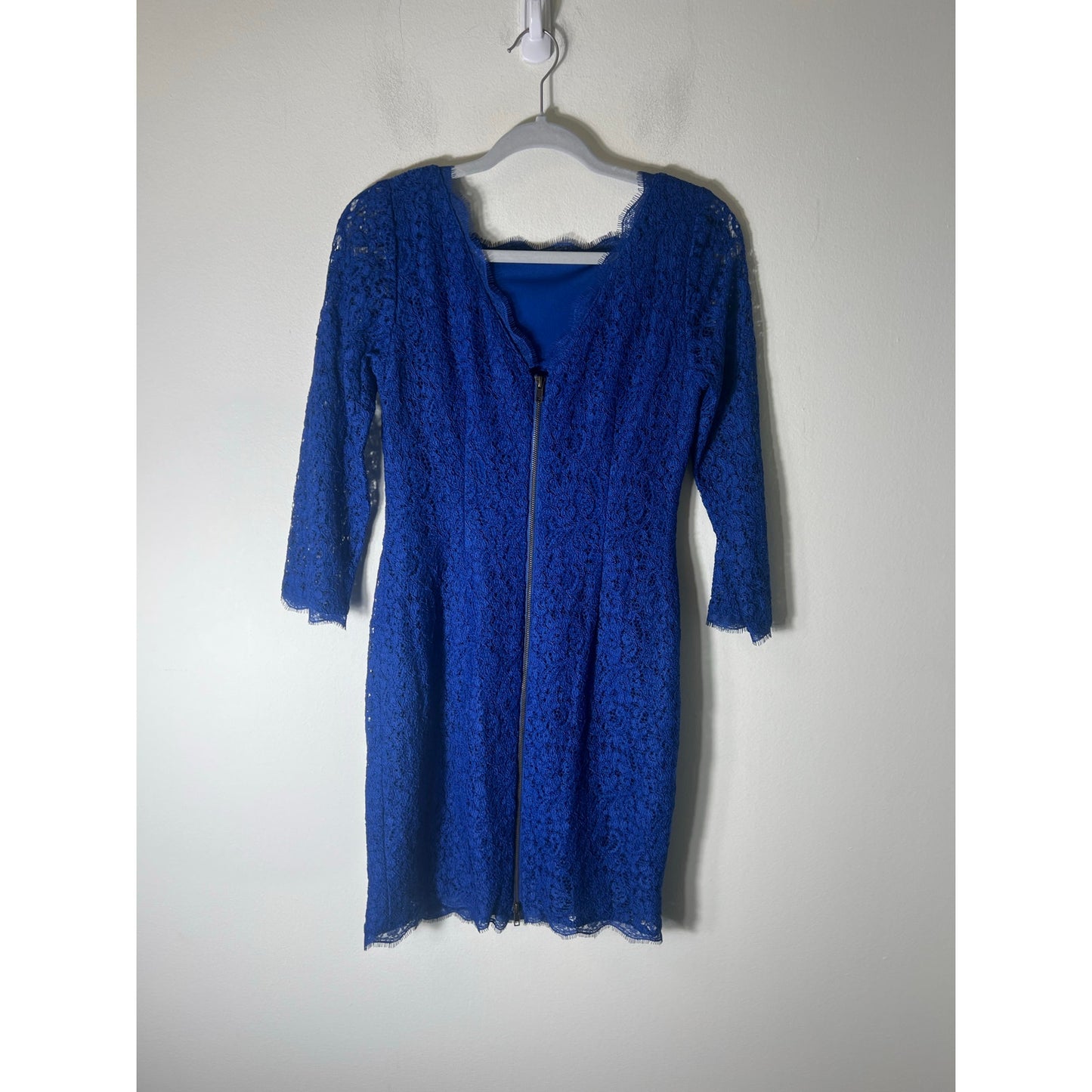 Cache Blue Long Sleeve Mini Sheath Cocktail Dress Sz 6