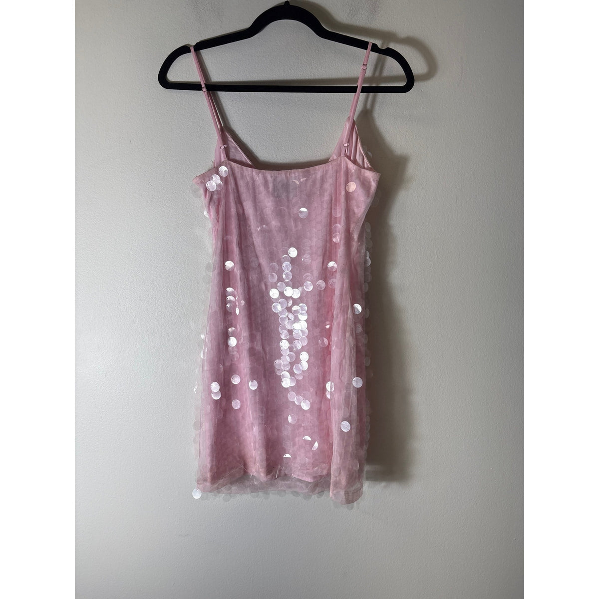 Sndys Pink Clear Fish Scale Mini Dress Sz S
