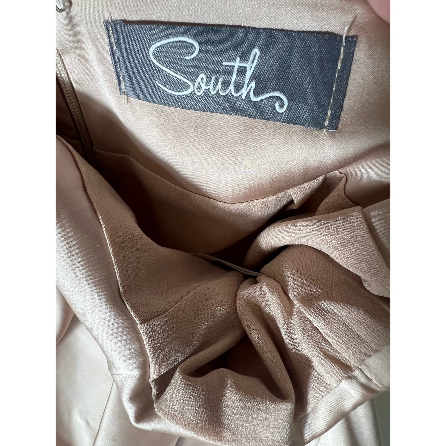 South Beige Gold Mini Skirt Sz S