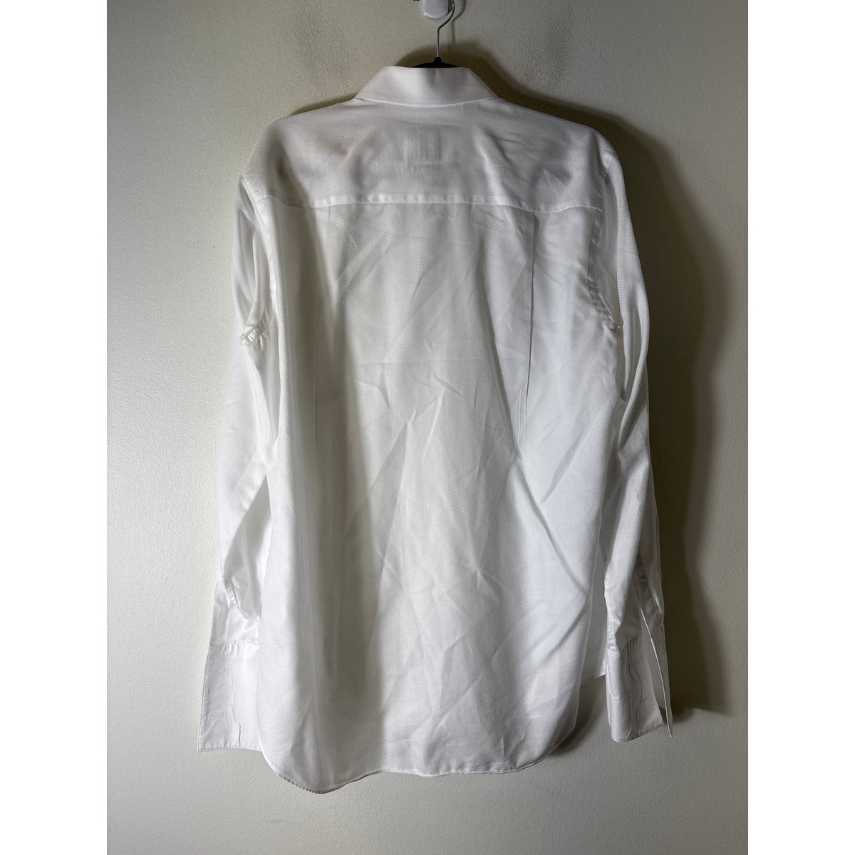 Mens David Donahue Trim White French Cuff Dress Shirt Sz 16.5 34/35