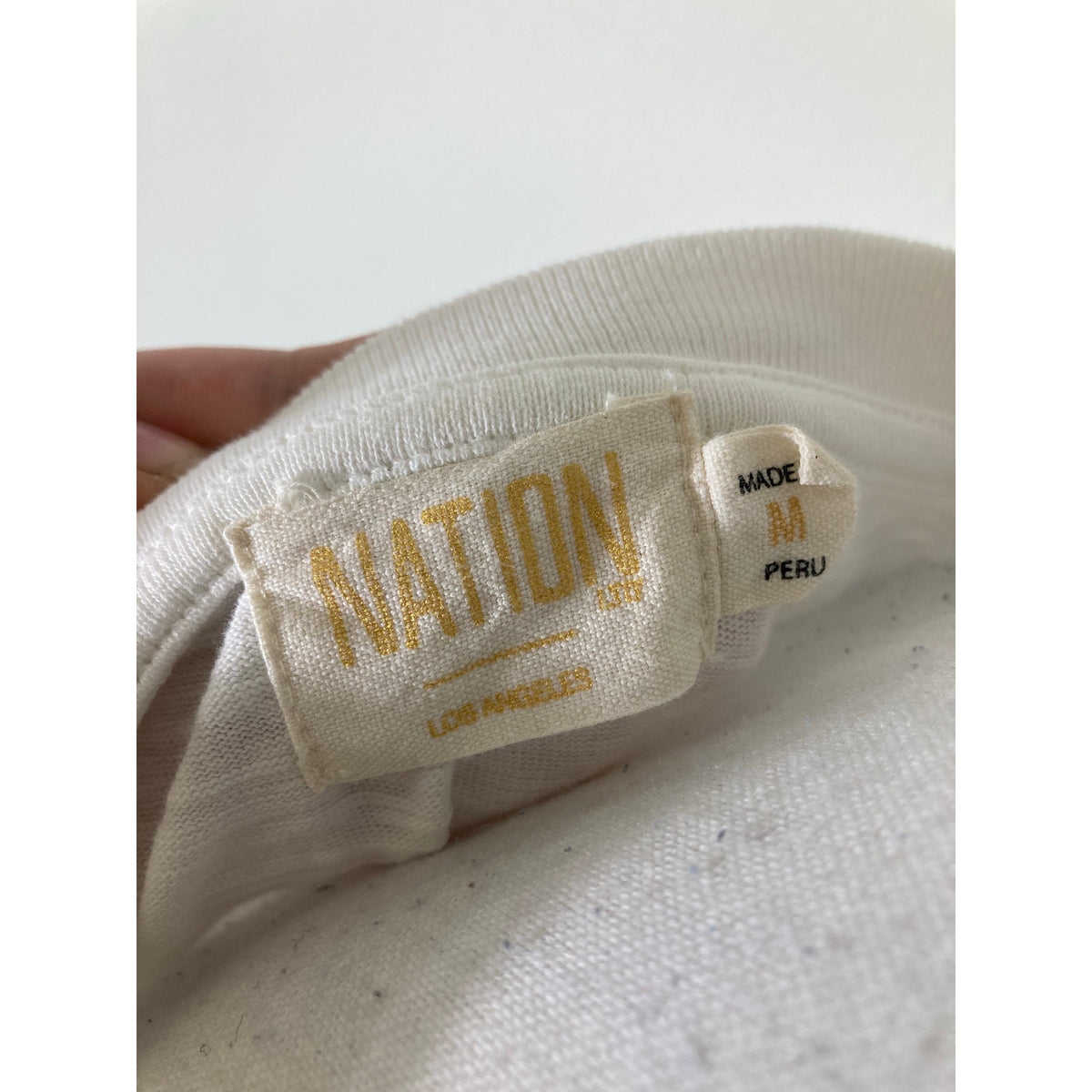 Nation Los Angeles Off White Long Sleeve V-Neck Sz M