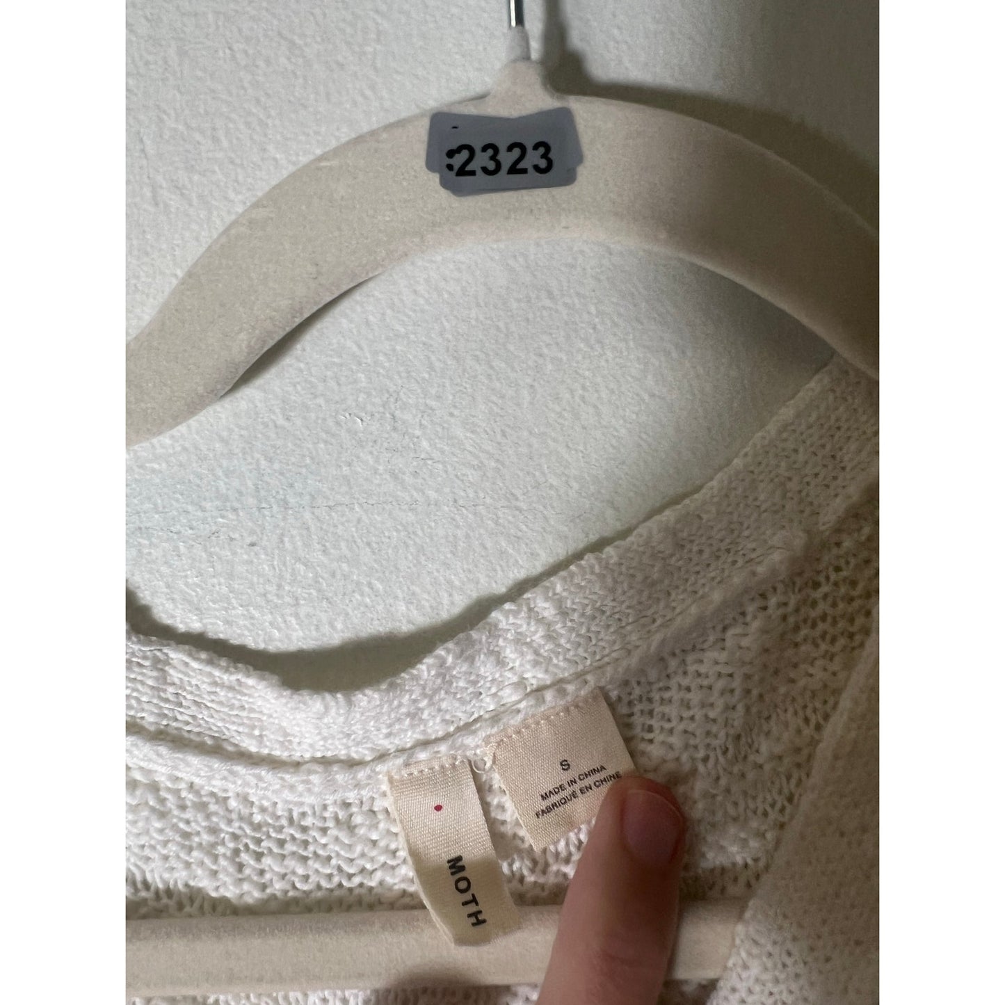 MOTH White Sleeveless Hi Low Hem Sweater Sz S