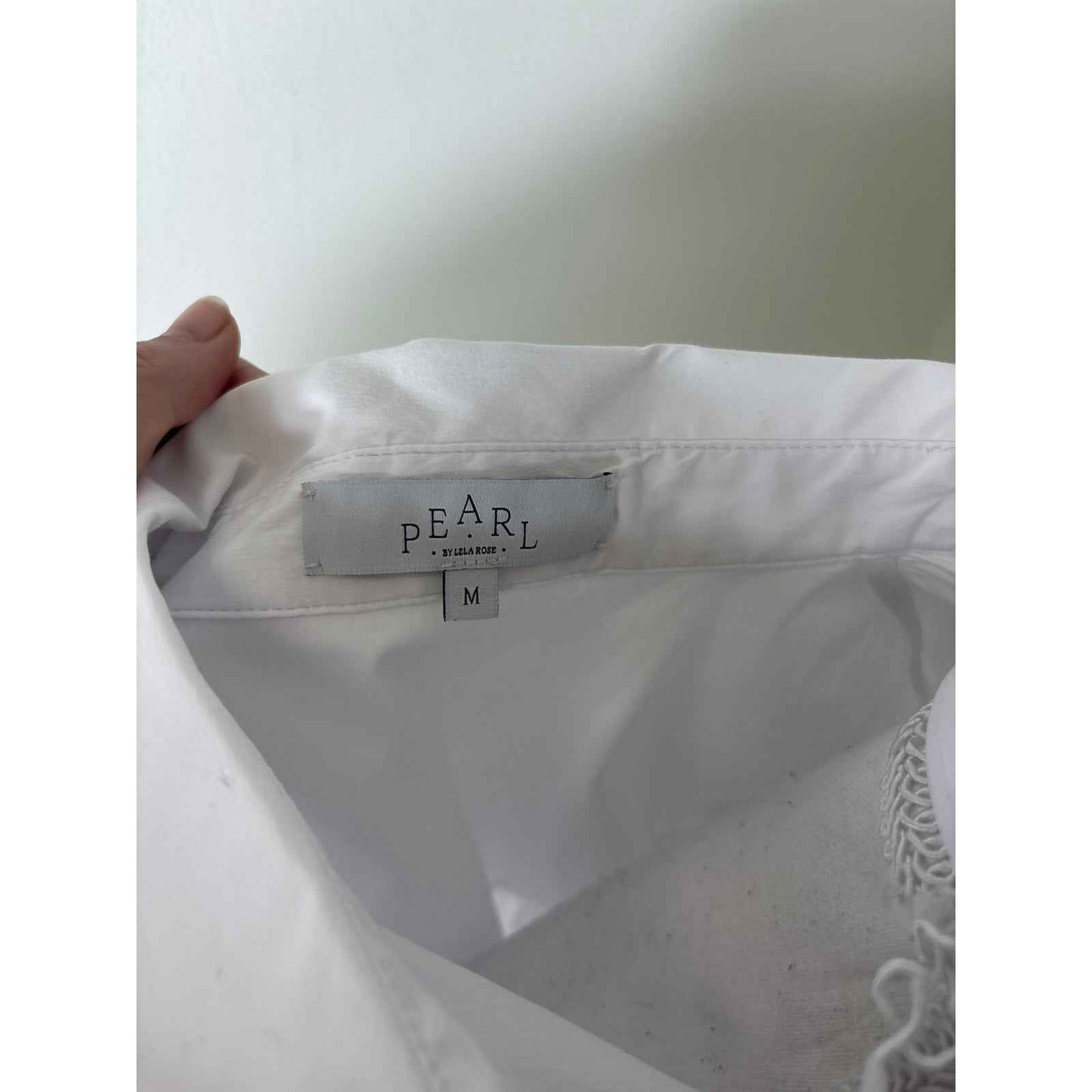 Pearl by Lela Rose White Sleeveless Button Up Cotton Shirt Sz M