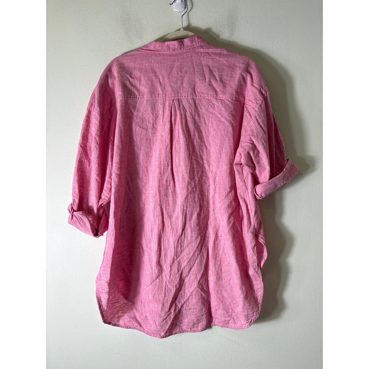 Maeve Pink Linen Shirt Dress Sz M
