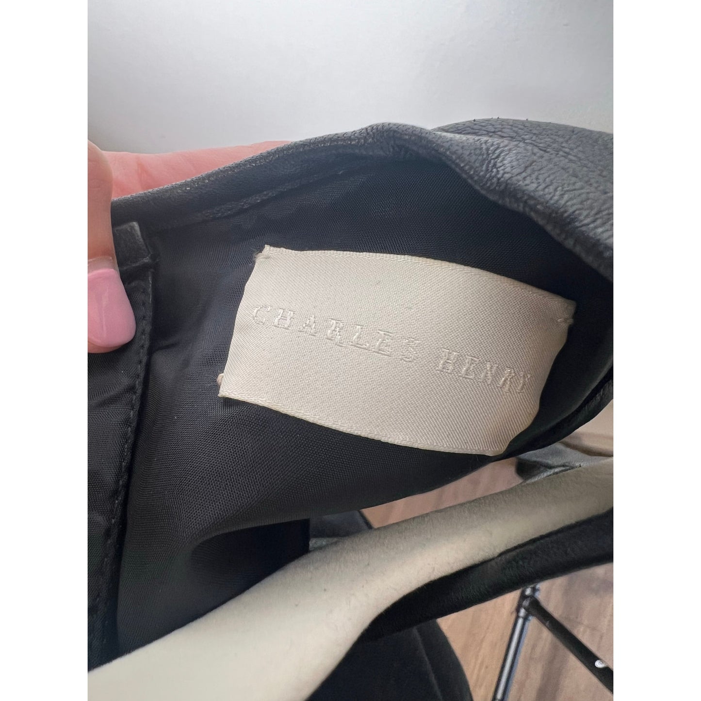 Charles Henry Black Sleeveless Faux Leather Tank Top Sz XS