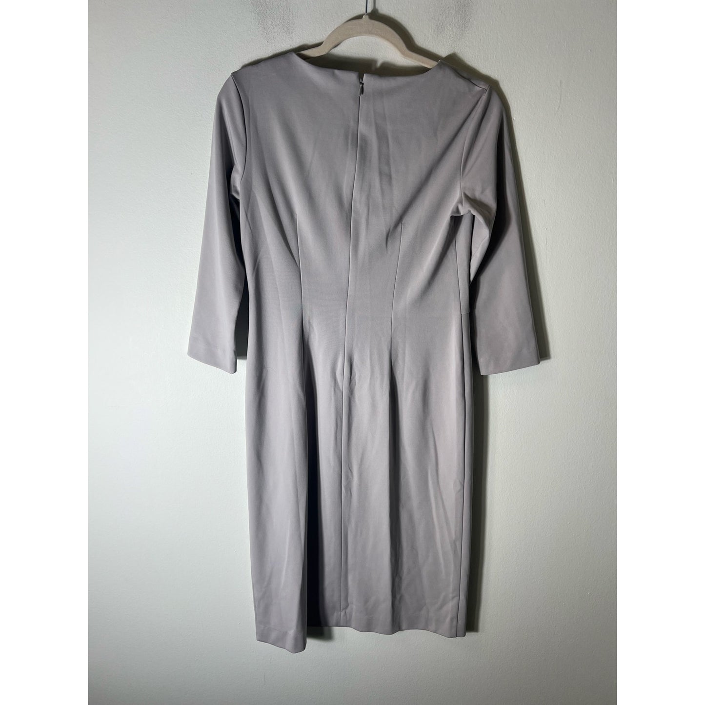Emploi Light Gray Long Sleeve Midi Dress Sz S