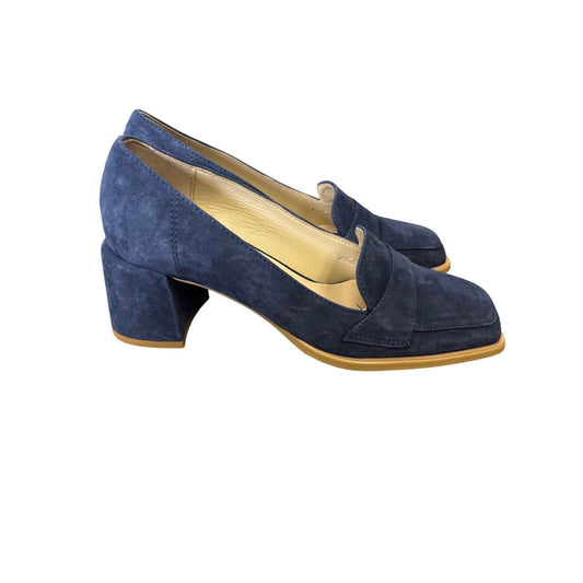 Cordani Articolo Nisha Navy Blue Loafer Heels Sz 37 (6.5)