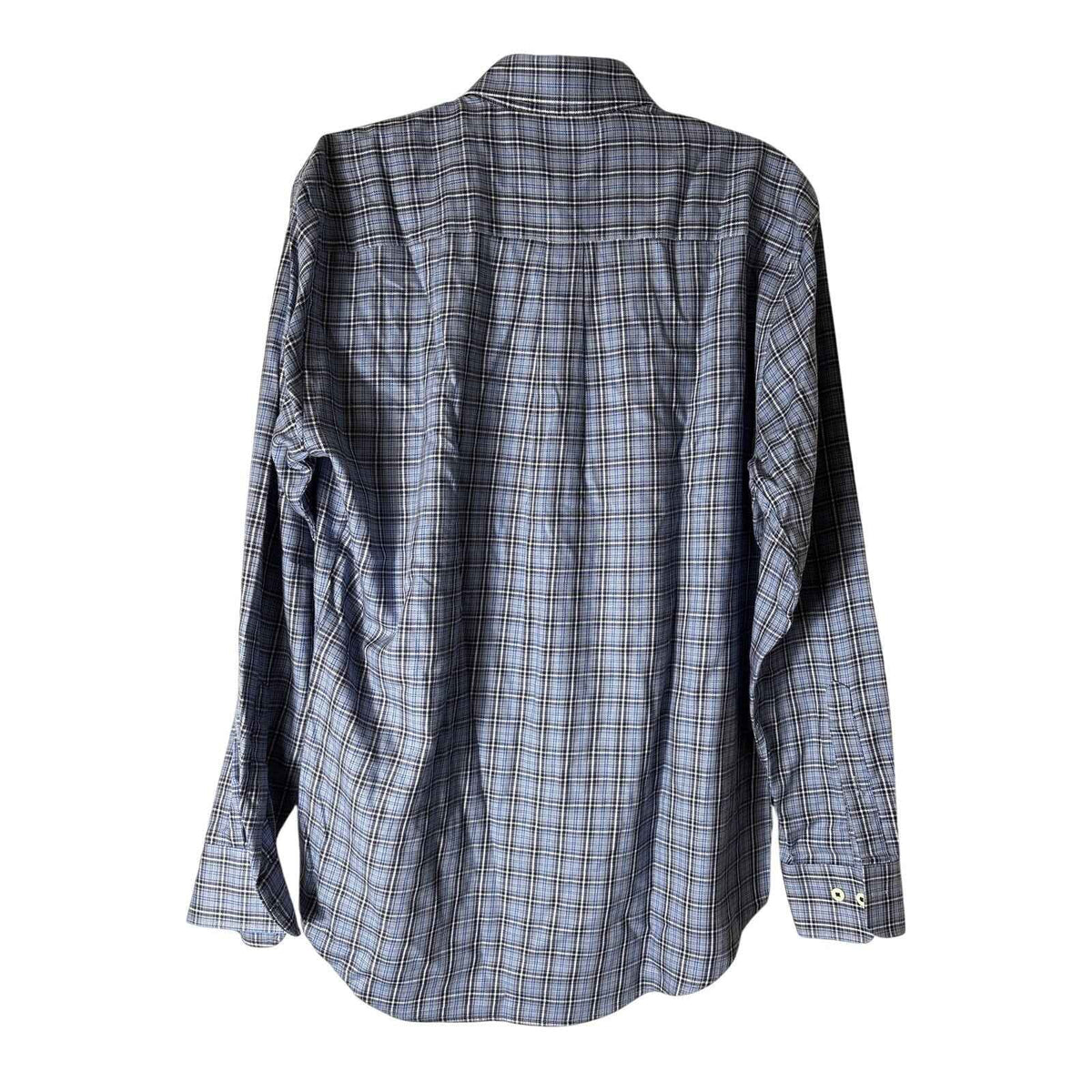 Men's Peter Millar Blue Plaid Long sleeve Button Down Shirt Sz M