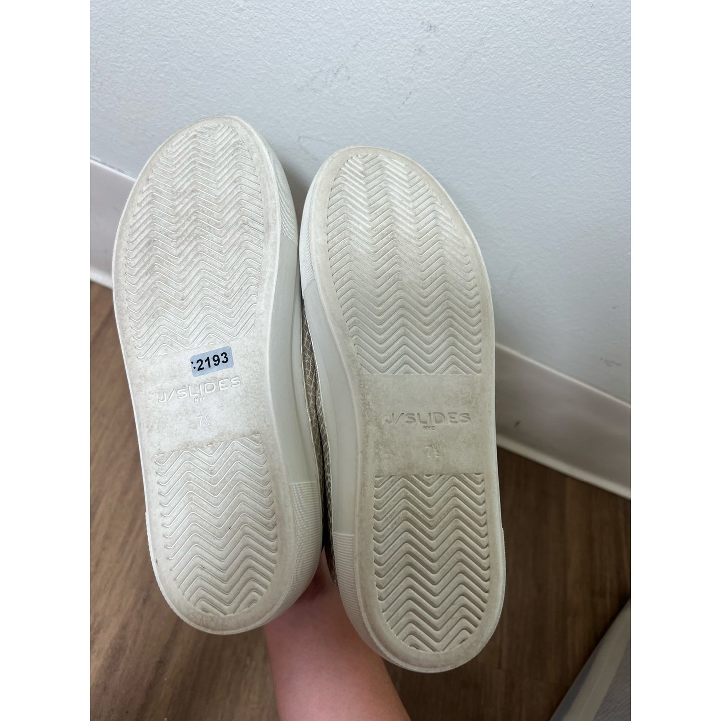 J/Slides Gold Snake Skin Slip On Sneakers Sz 7.5