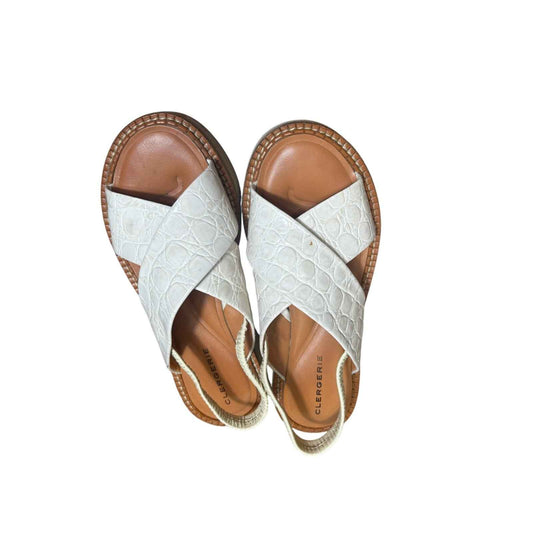 Clergerie Faux Croc Skin Stacked Sandals Sz 38 (7.5/8)