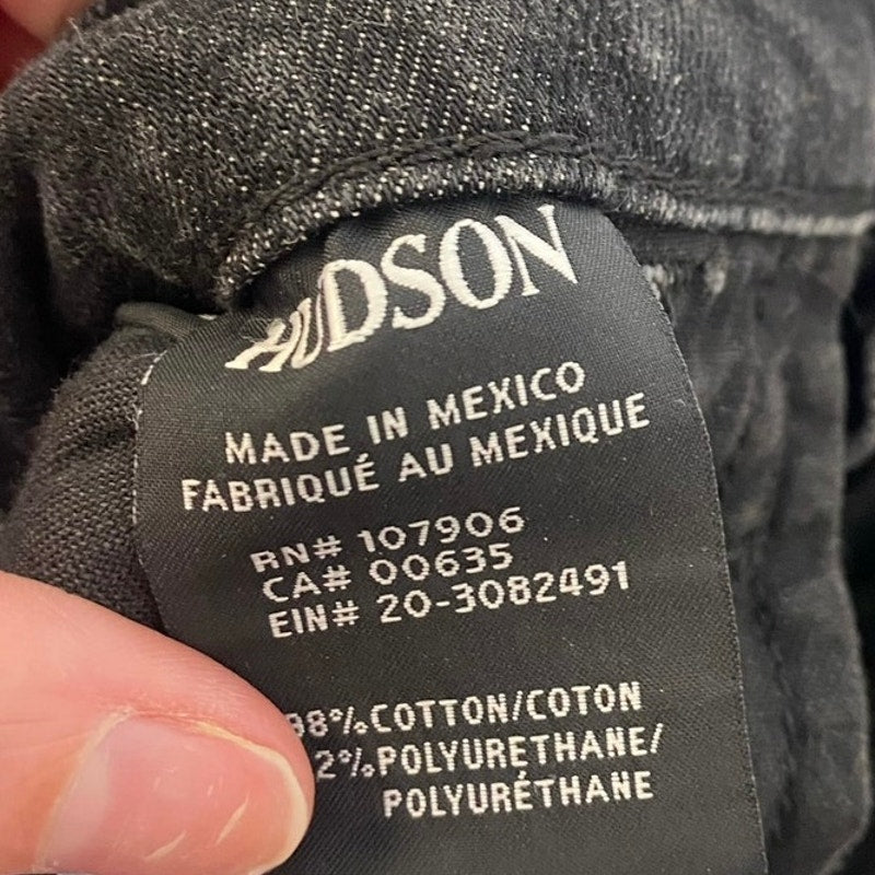 Hudson Black Distressed Cutoff Jean Mini Skirt Sz 26