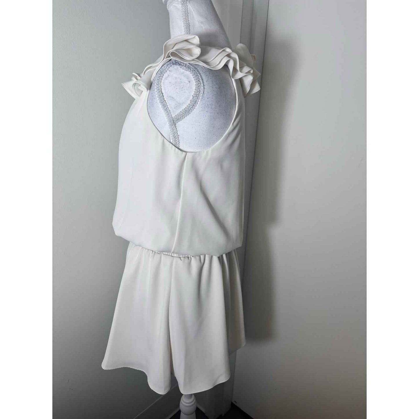 Amanda Uprichard Off White Flutter Sleeve Knee Length Dress Sz XS