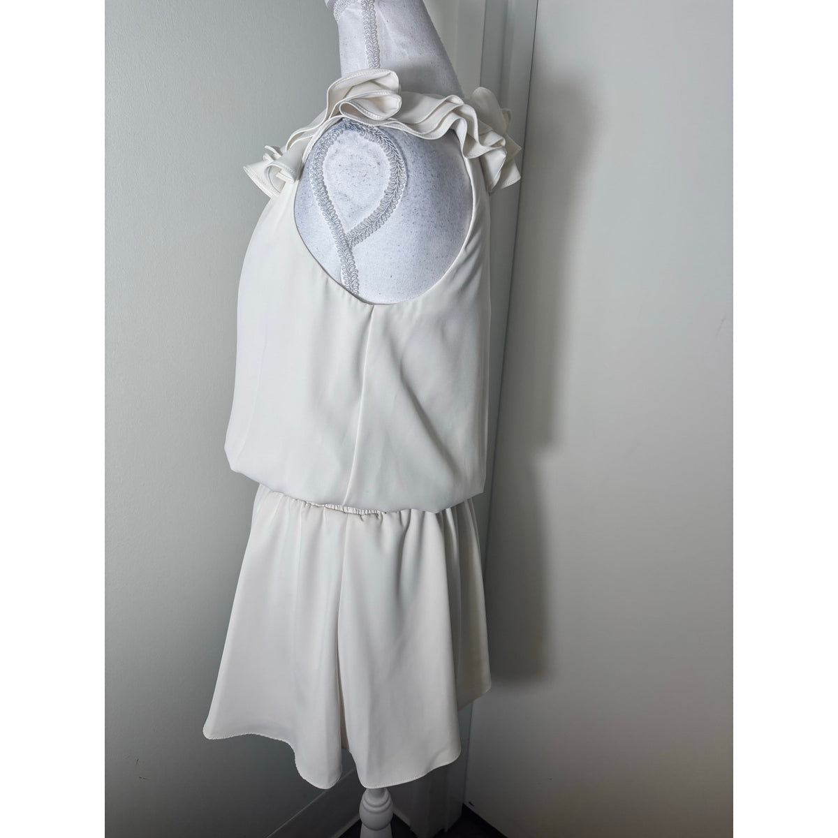 Amanda Uprichard Off White Flutter Sleeve Knee Length Dress Sz XS