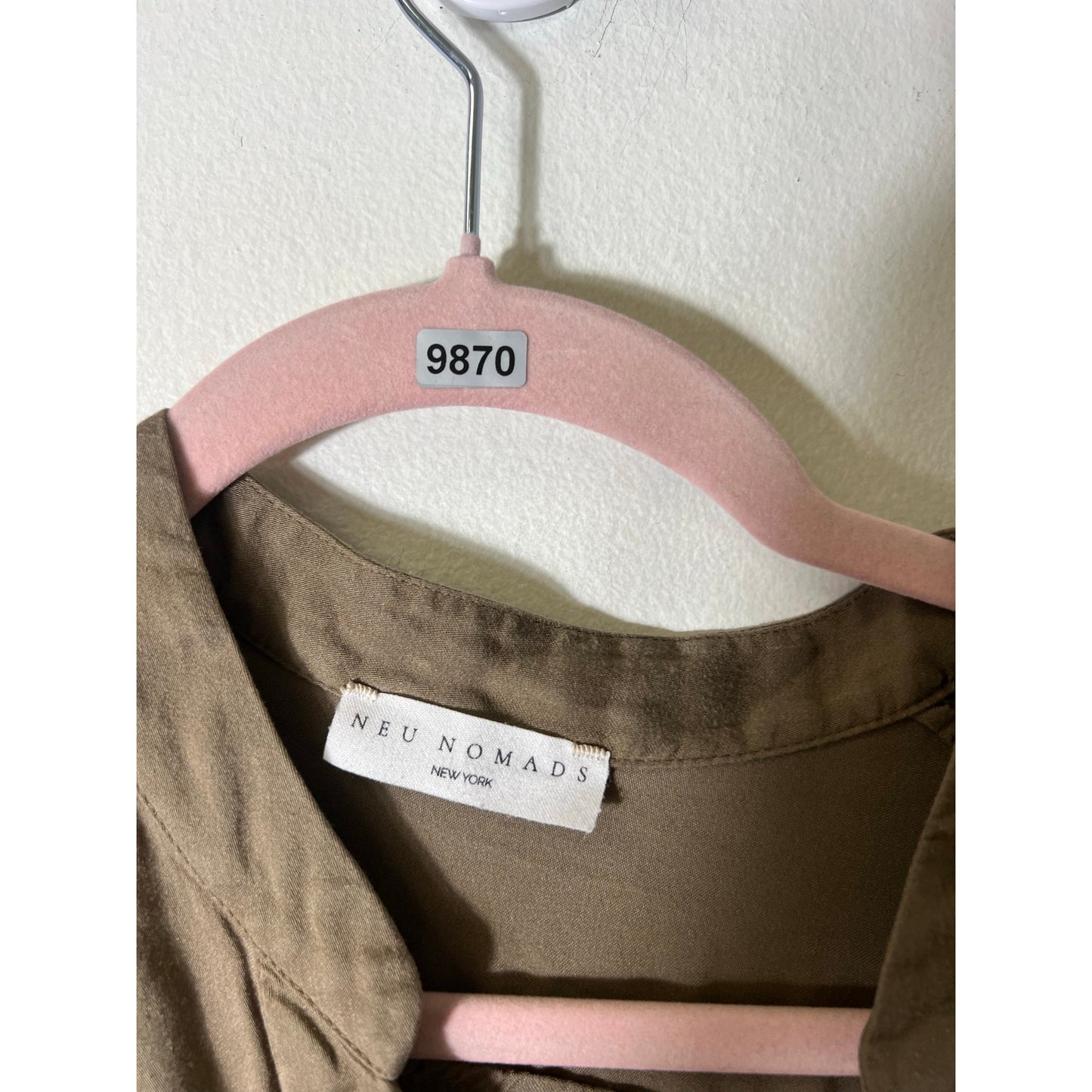 Neu Nomads Army Tan V Neck Short Sleeve Dress Sz L