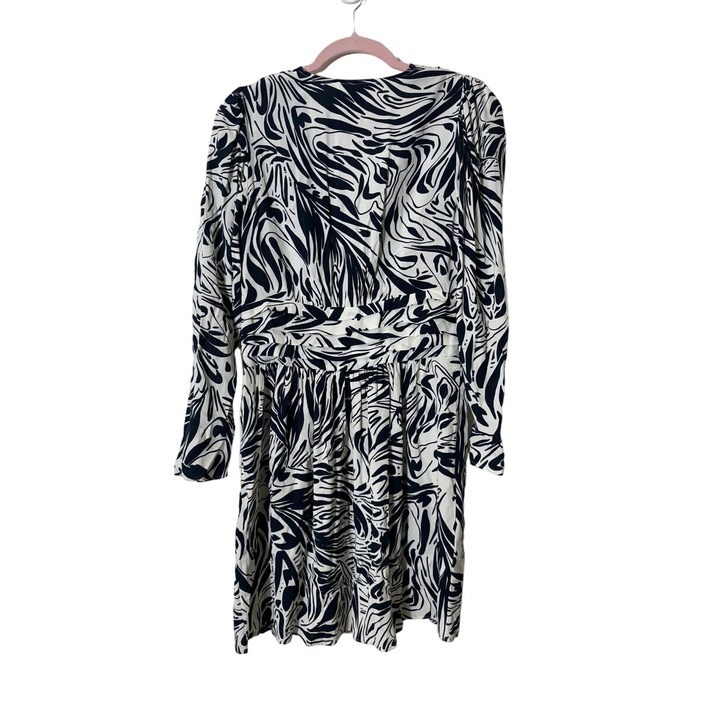 Ba&sh Navy White Long Sleeve Mini Dress Sz M