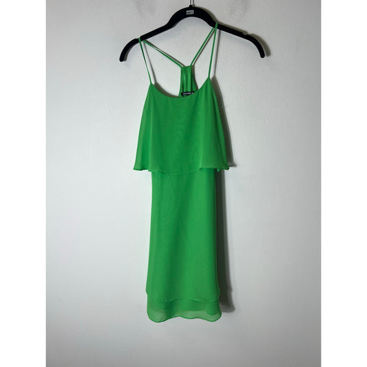 Gianni Bini Green Flowy Spaghetti Strap Mini Dress Sz 0