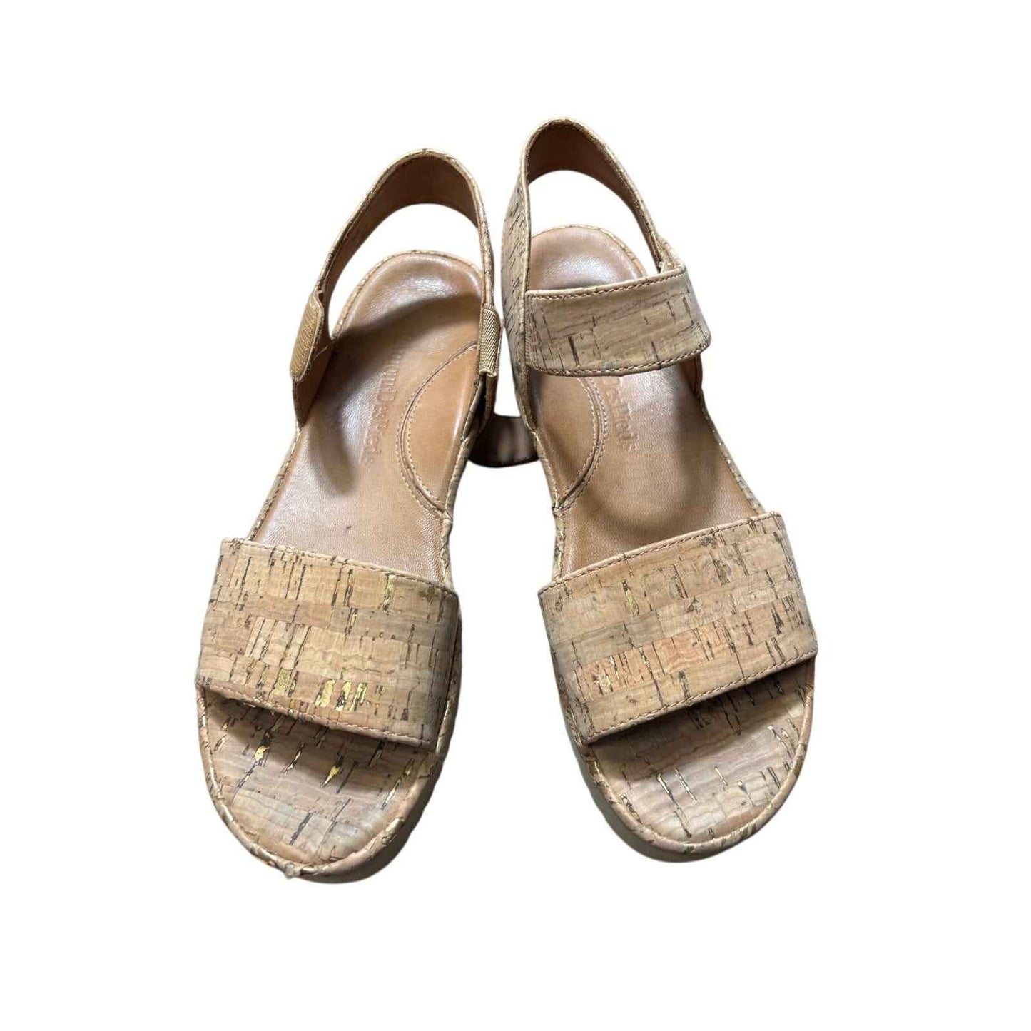 L'amour Des Pieds Tan Cork Platform Sandals Sz 8.5