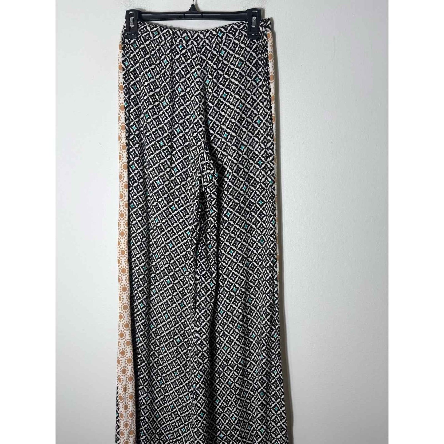 Ella Moss Black/White/Tan Geometric Palazzo Pants Sz XS