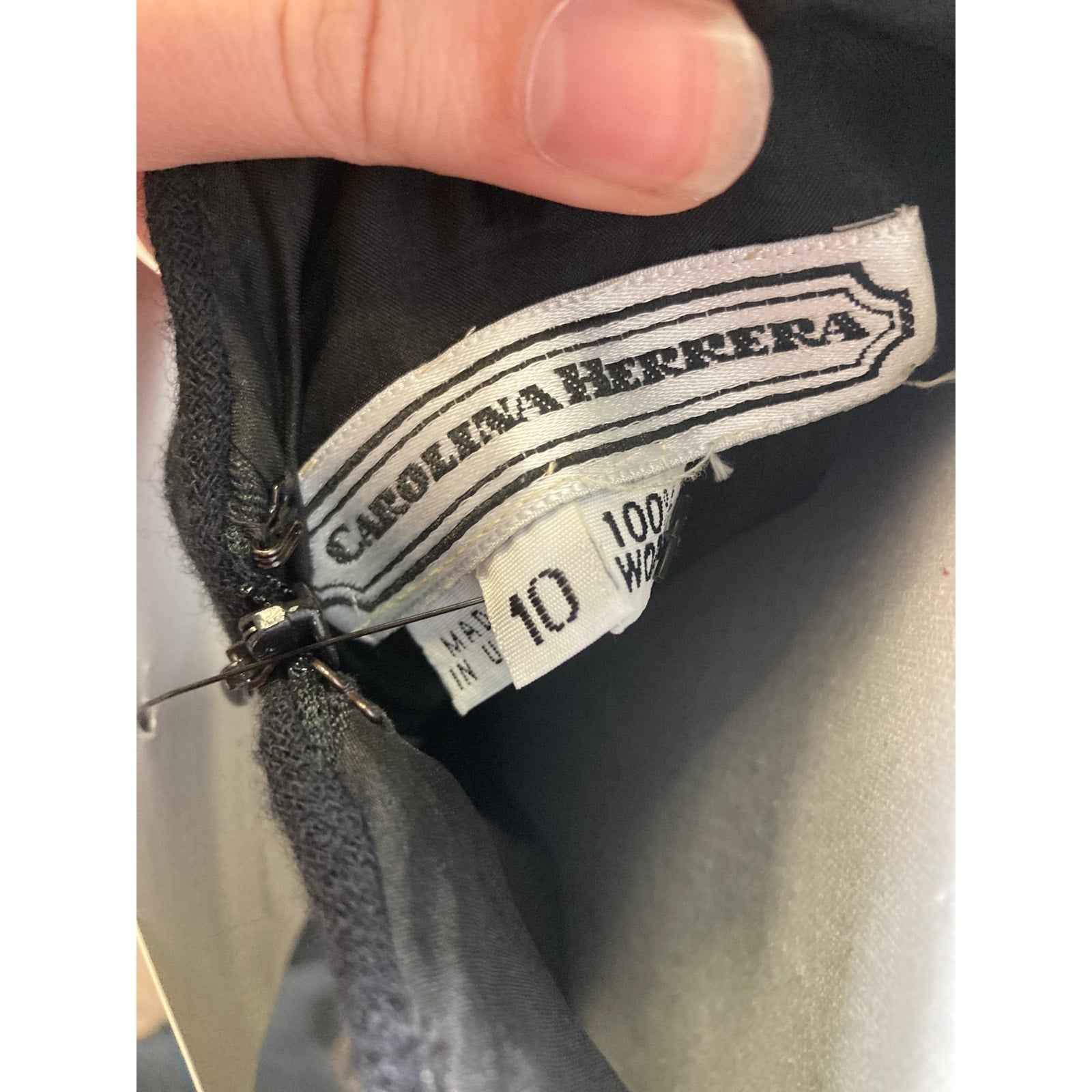 Carolina Herrera Black One Shoulder Column Gown Sz 10