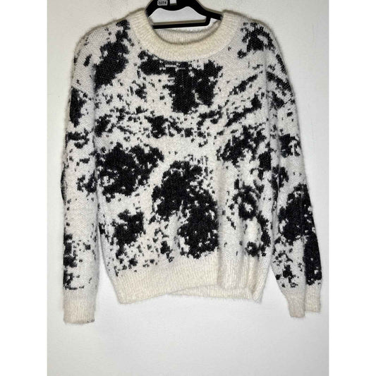 BB Dakota Steve Madden Black White Long Sleeve Sweater Sz S