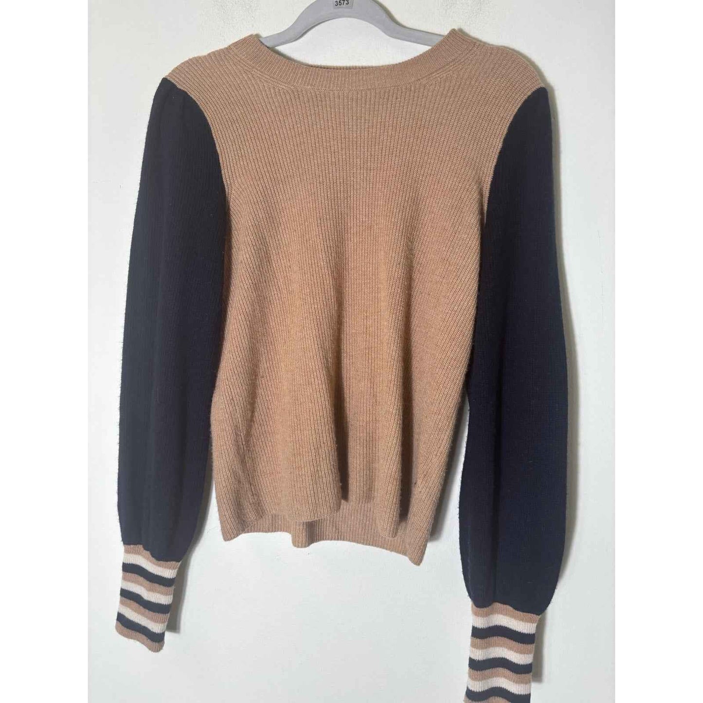 Madewell Camel and Black Long Sleeve Knit Sweater Sz S