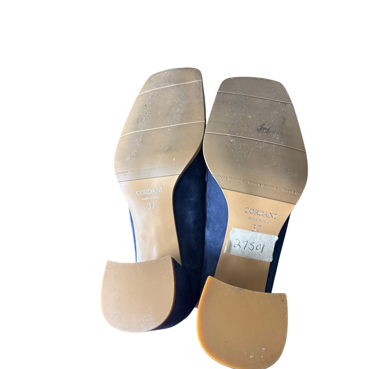 Cordani Articolo Nisha Navy Blue Loafer Heels Sz 37 (6.5)