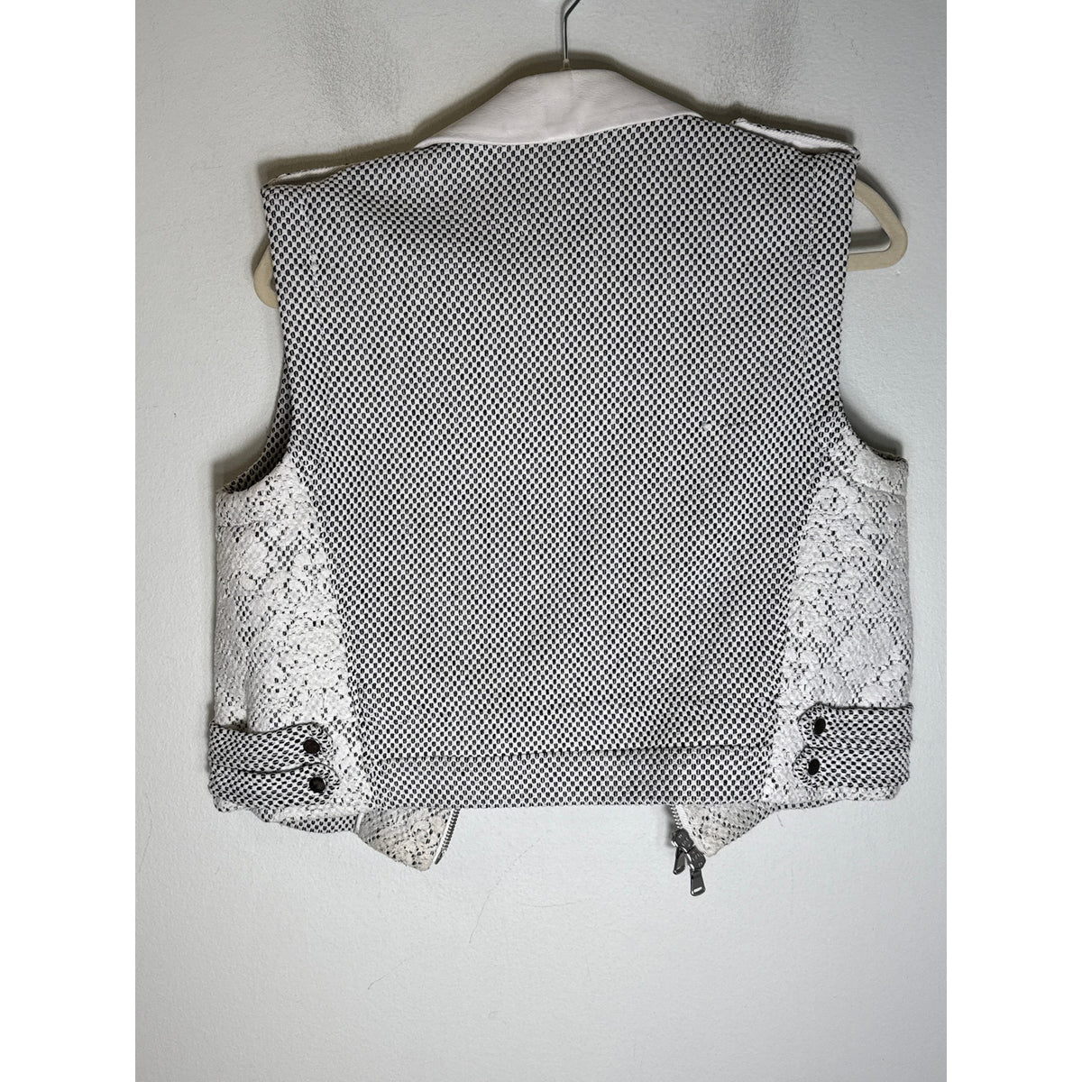 Rebecca Taylor Black and White Mixed Media Vest Sz M