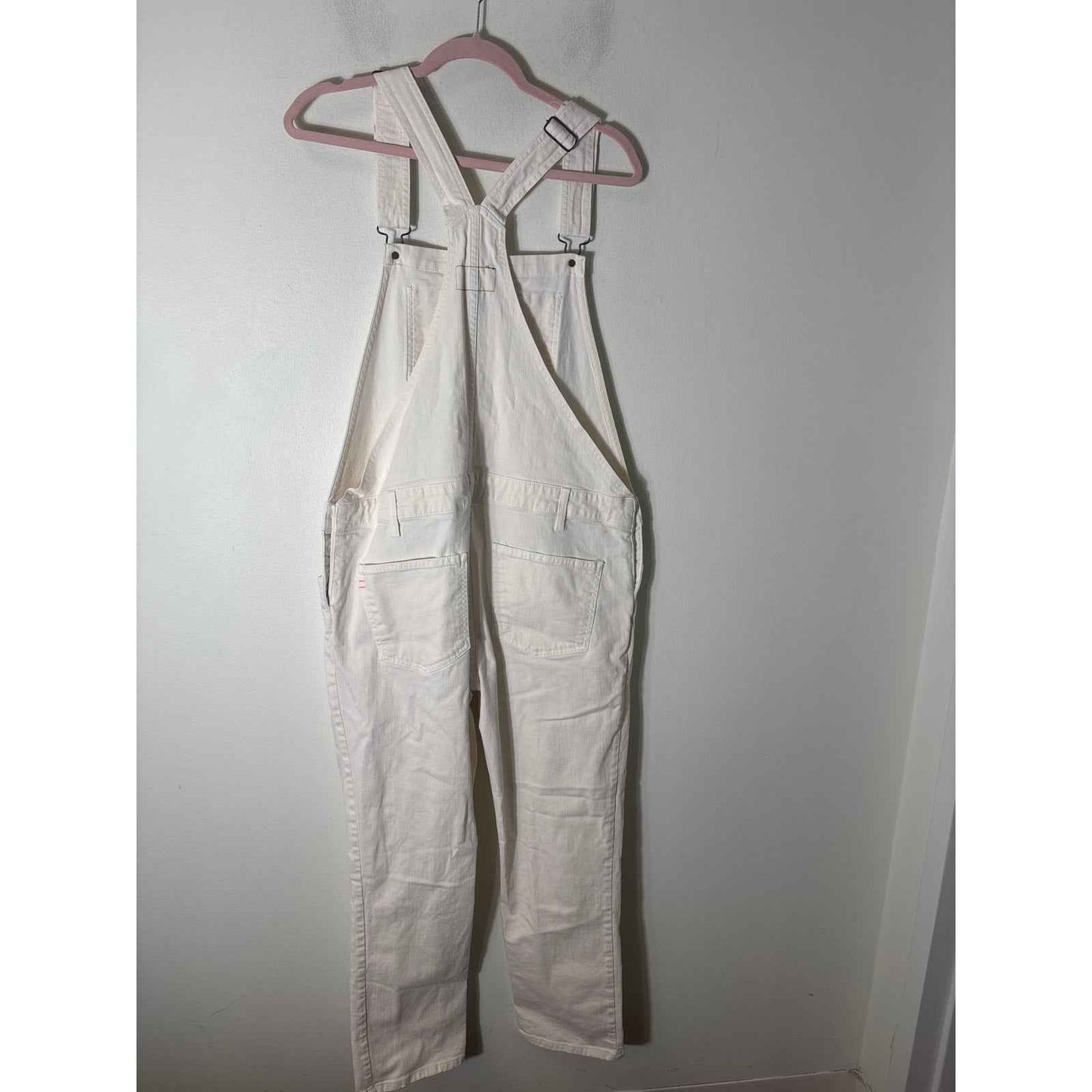 Current Elliott Cream Denim Overalls Sz 2