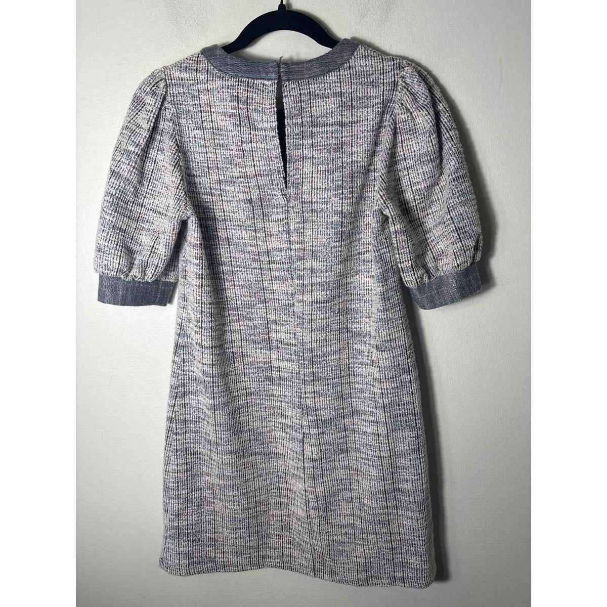 BCBG Generation Gray Half Puff Sleeve Textured Mini Dress Sz XS