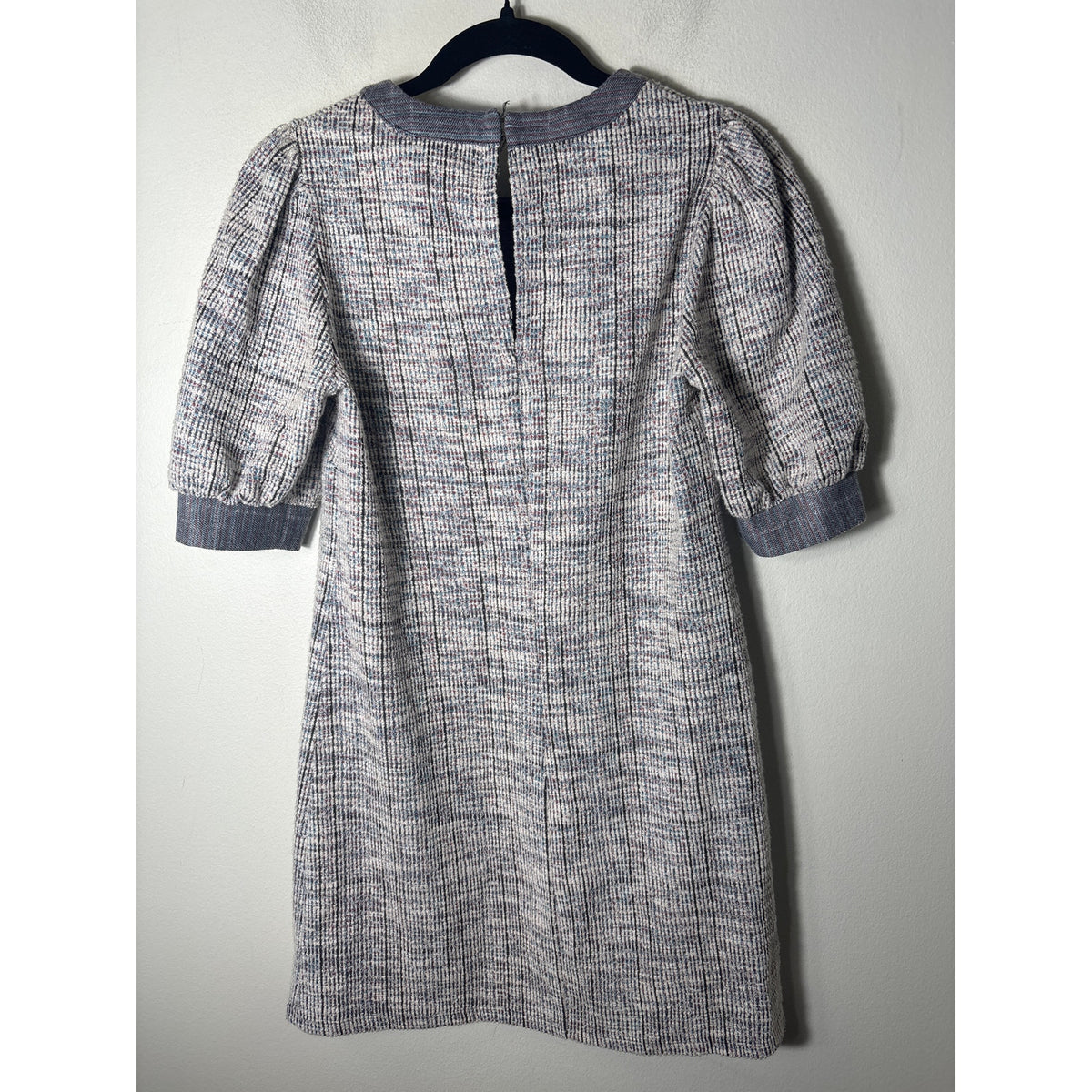 BCBG Generation Gray Half Puff Sleeve Textured Mini Dress Sz XS