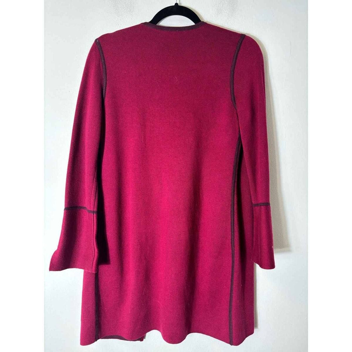Chico's Red Maroon Long Knit Cardigan Long Sleeves Sz 0 (4)