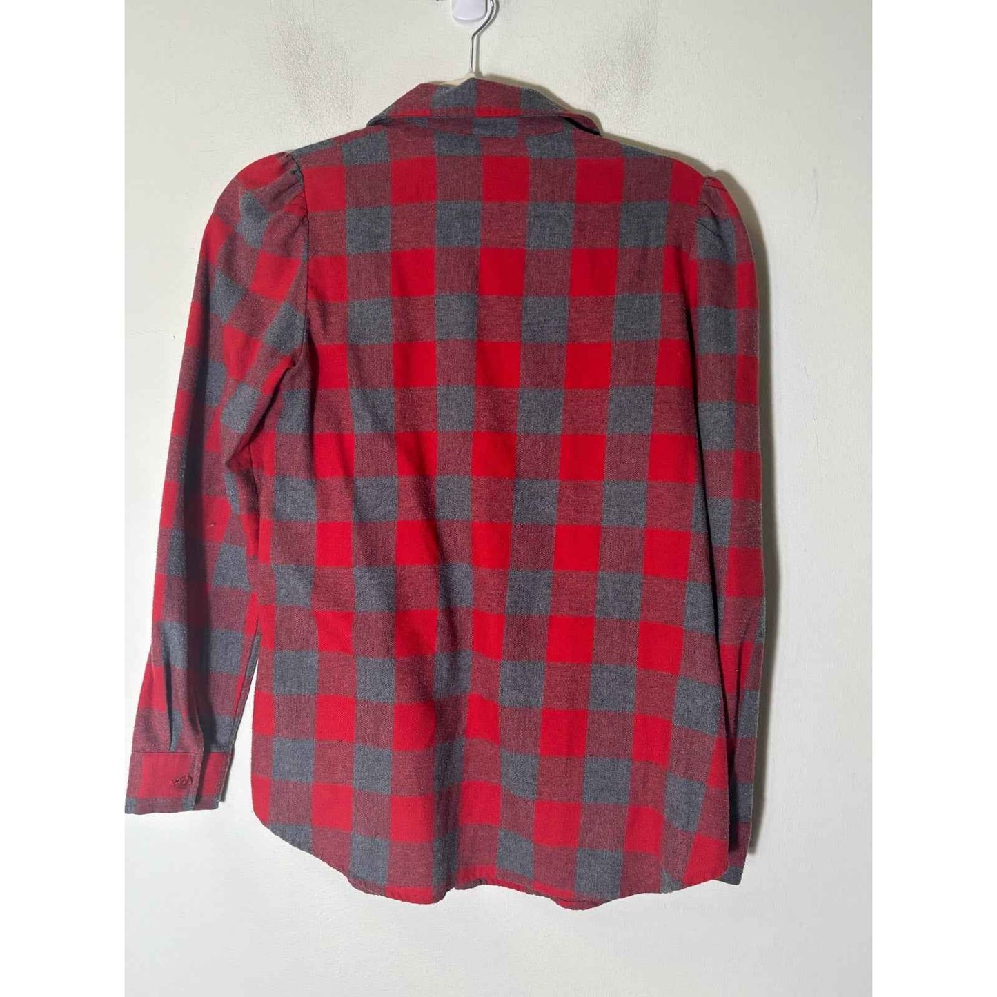 Tuckernuck Red and Gray Check Flannel Shirt Sz xs