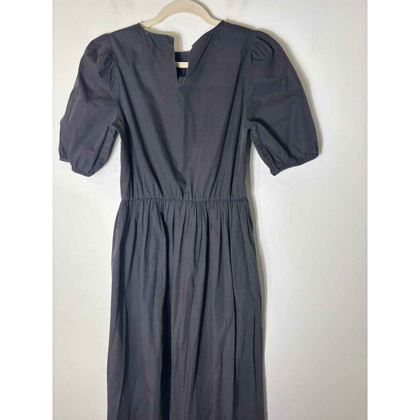 Greylin Black Cotton Puff Sleeve Maxi Dress Sz S