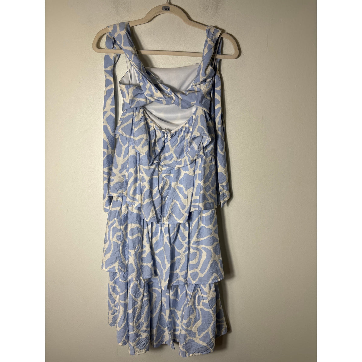 NWT Pants Store Light Blue Tiered Ruffled Maxi Dress Sz S