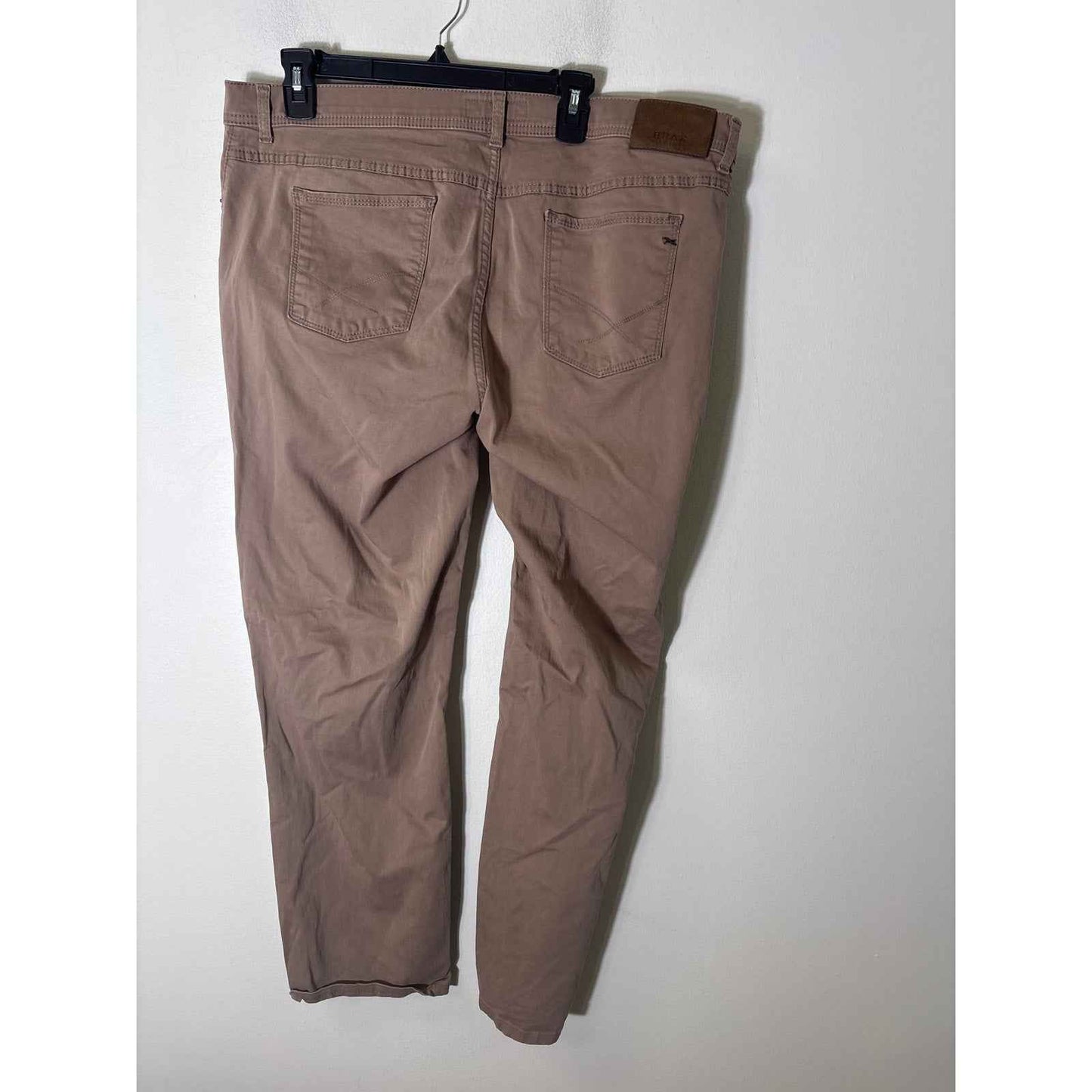 Men's Brax Feel Good Marathon Cotton Dark Tan "Cooper" Pants Sz 40x32