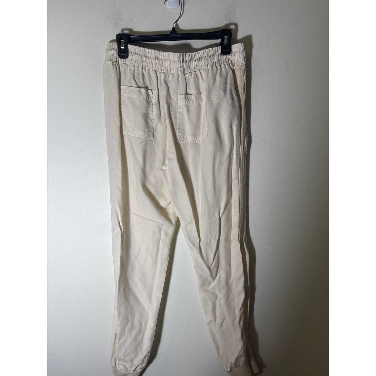 Splendid Cream Linen Loose Fit Joggers Sz M
