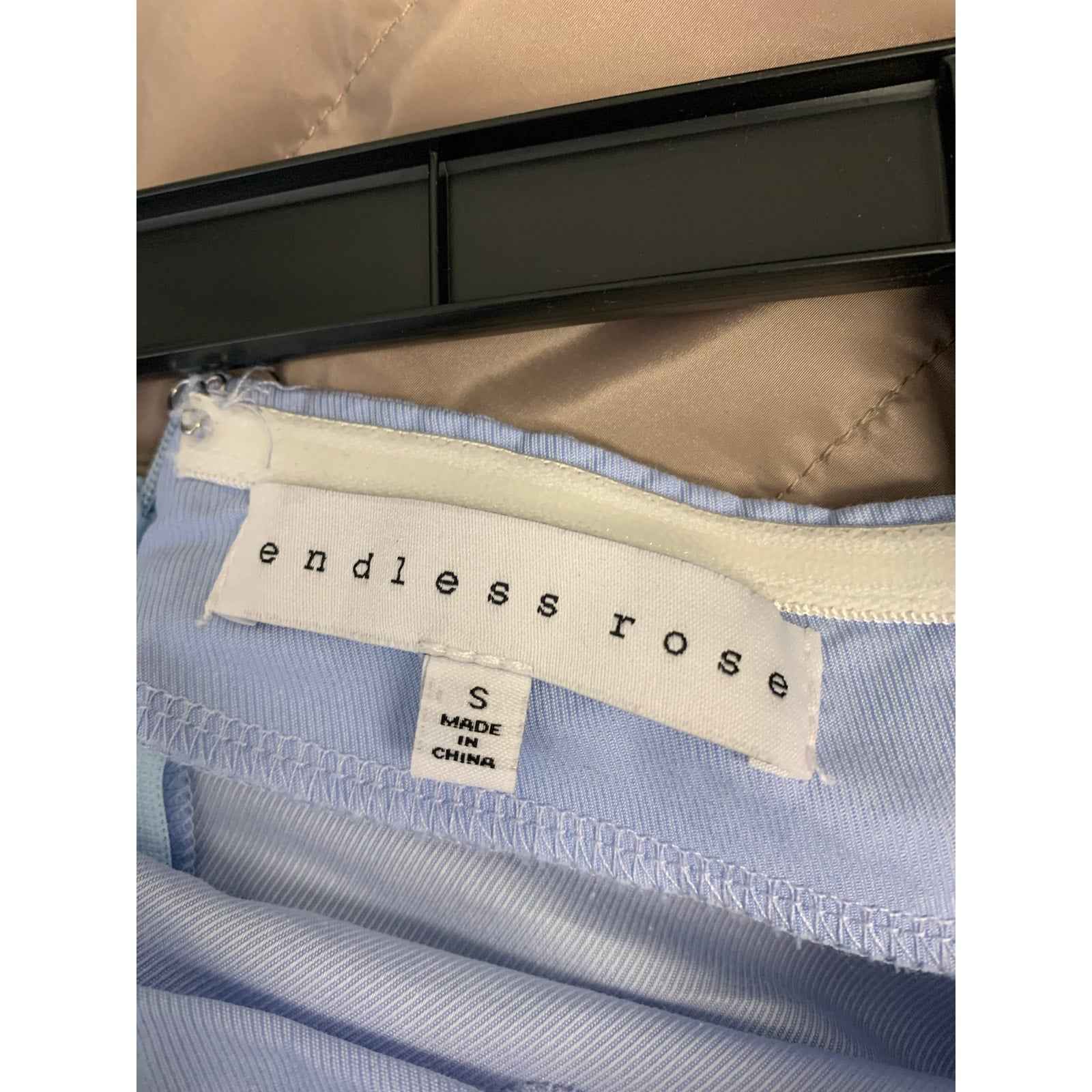 Endless Rose Light Blue Off the Shoulder Ruffled Bell Sleeves Back Zip Sz. S