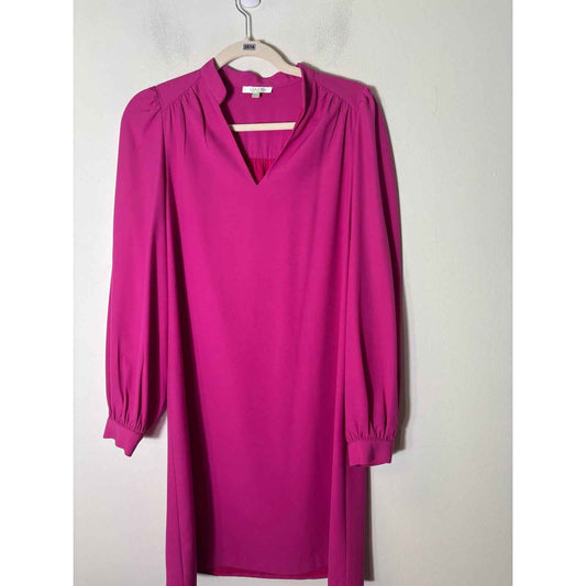 Jade by Melody Tam Bright PInk Long Sleeve Shift Dress Sz Xs