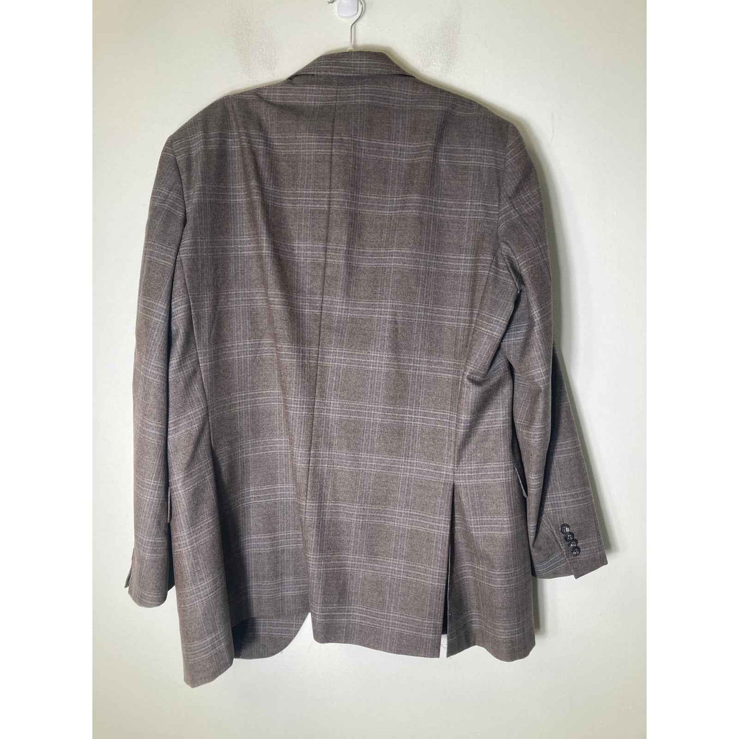 Men's Peter Millar Brown Plaid Long Sleeve Sport Coat Sz 46T