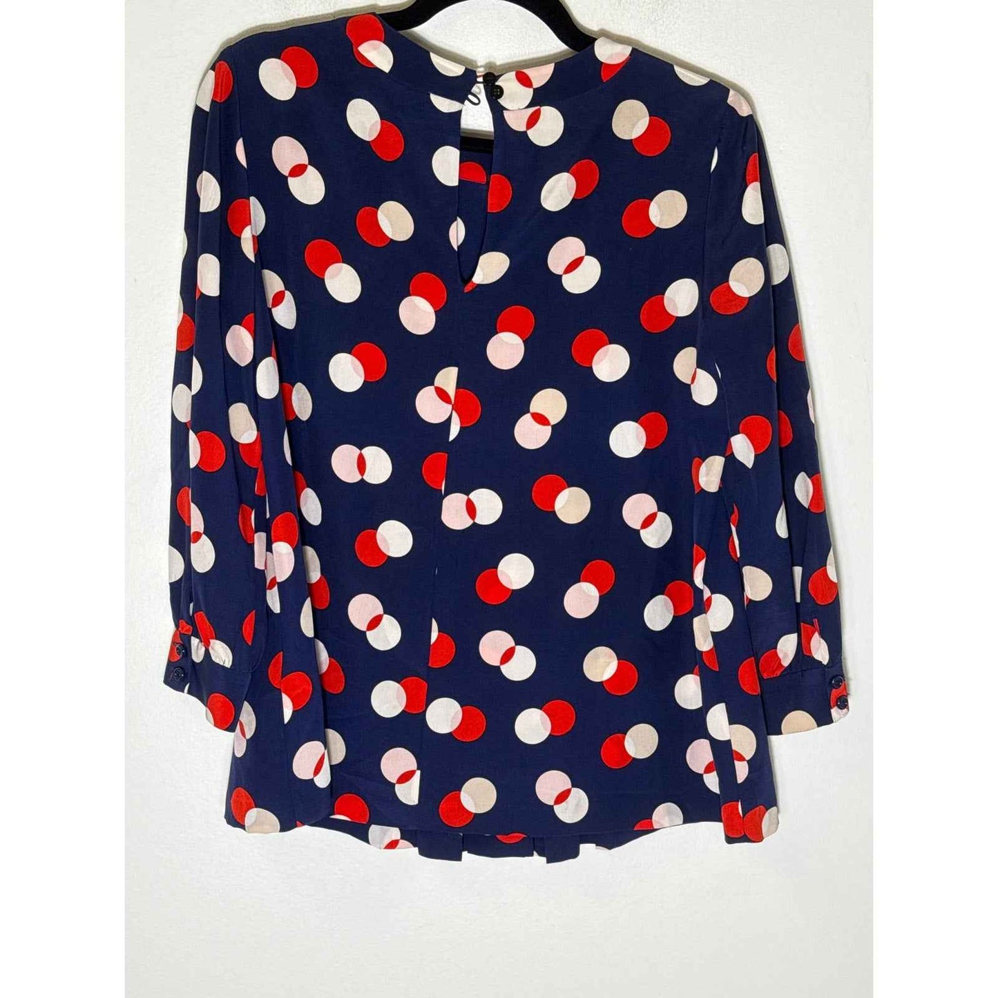 Kate Spade Navy Red White Blue Dot Blouse Sz 4