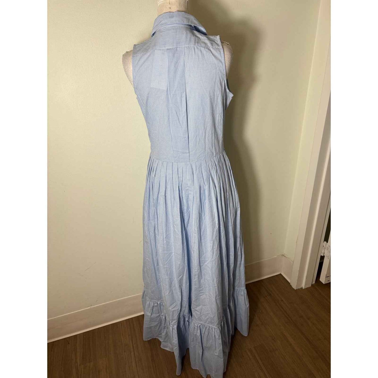 NWT Buru Blue andWhite Gingham Shirt Dress Sz S