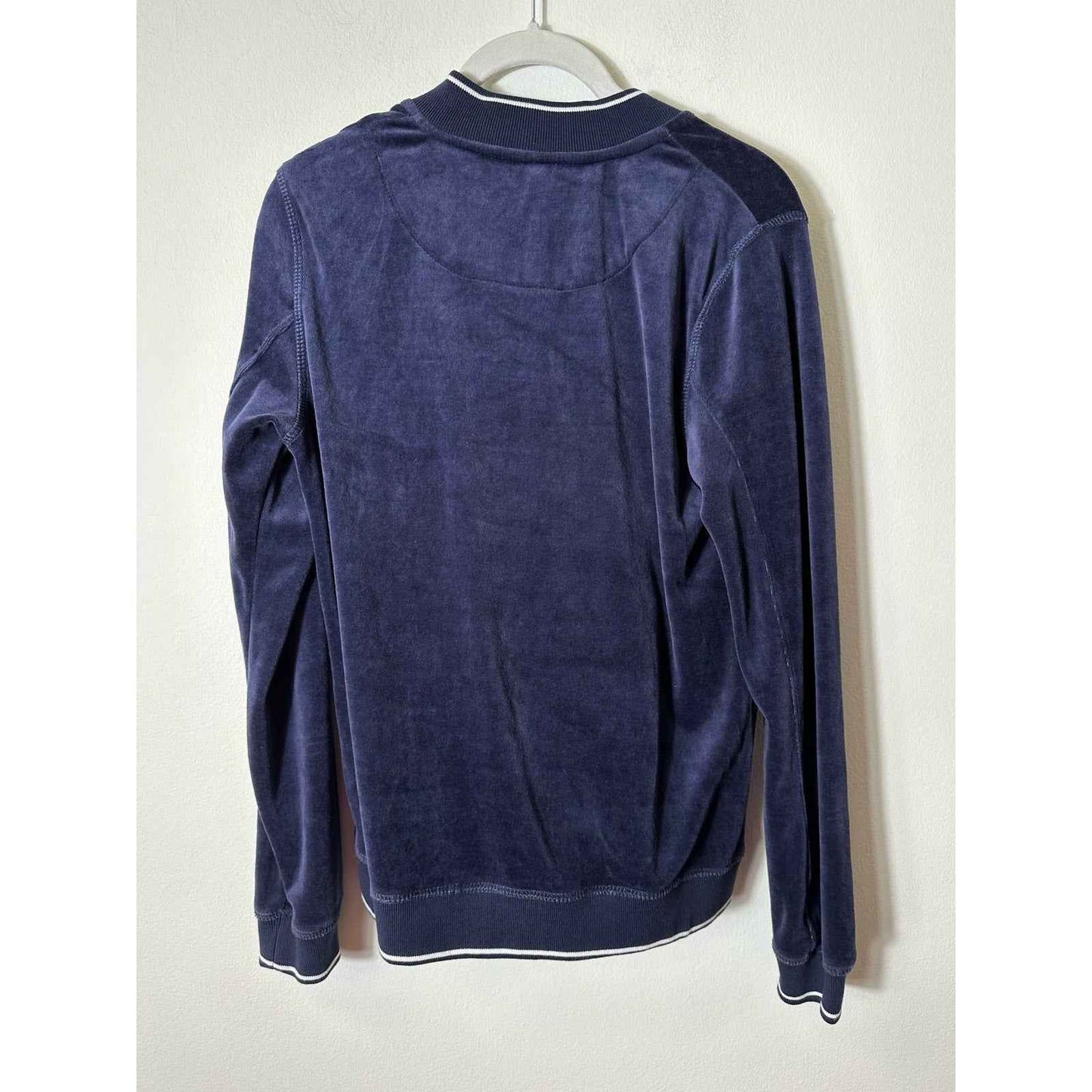 Z Supply Dark Blue Velour Zip Front Jacket Sz S