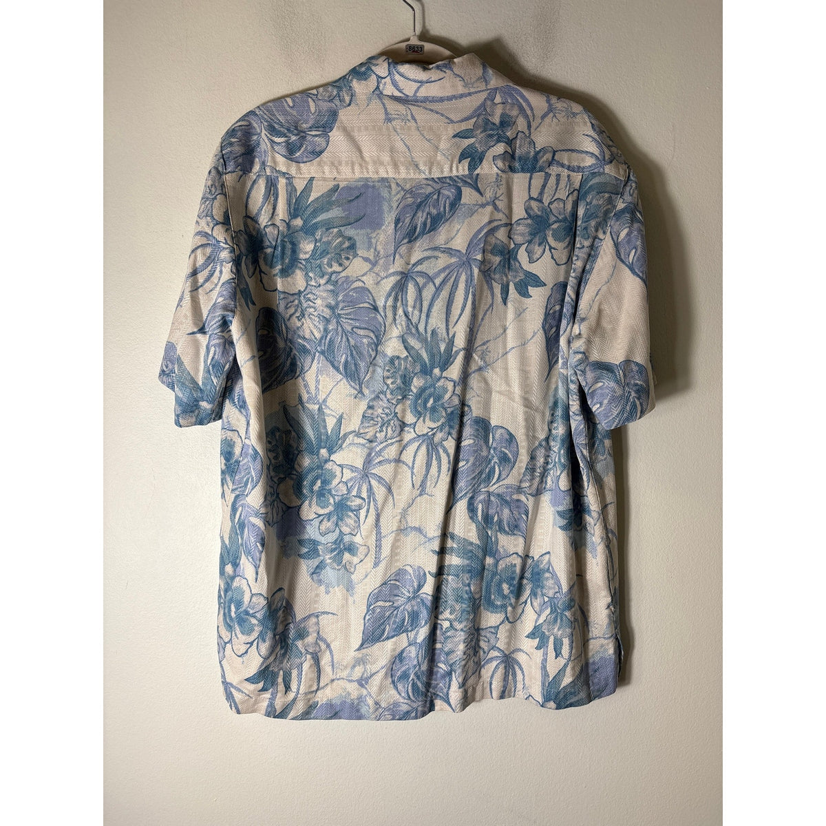Mens Caribbean Silk Blend Collard shirt Sz L