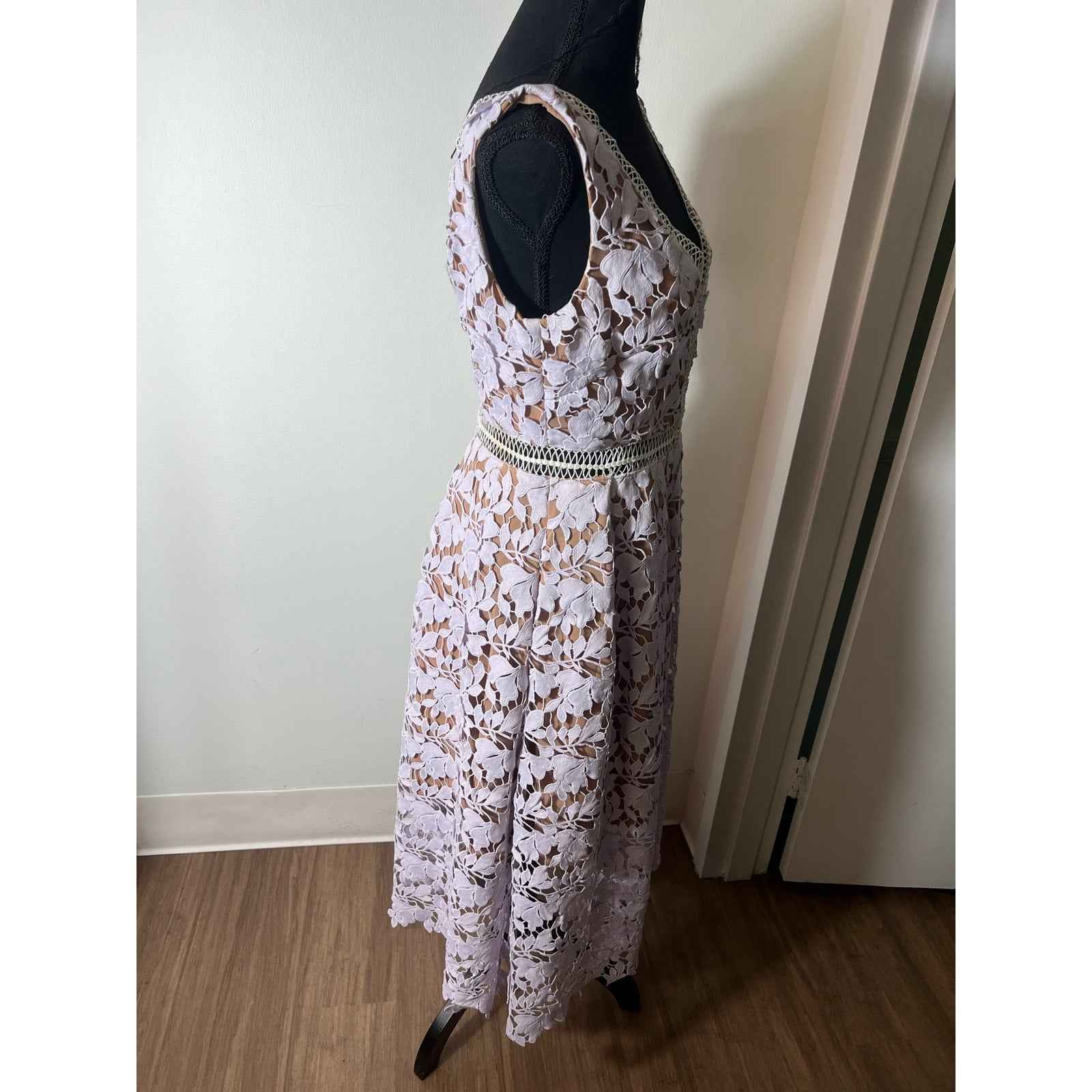 Self-Portrait Purple Lace Midi Dress Sz 10